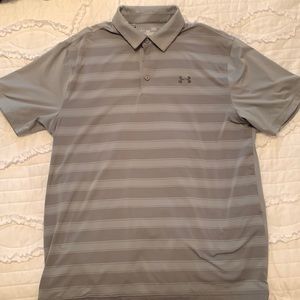 Under armor size large gray golf shirt
